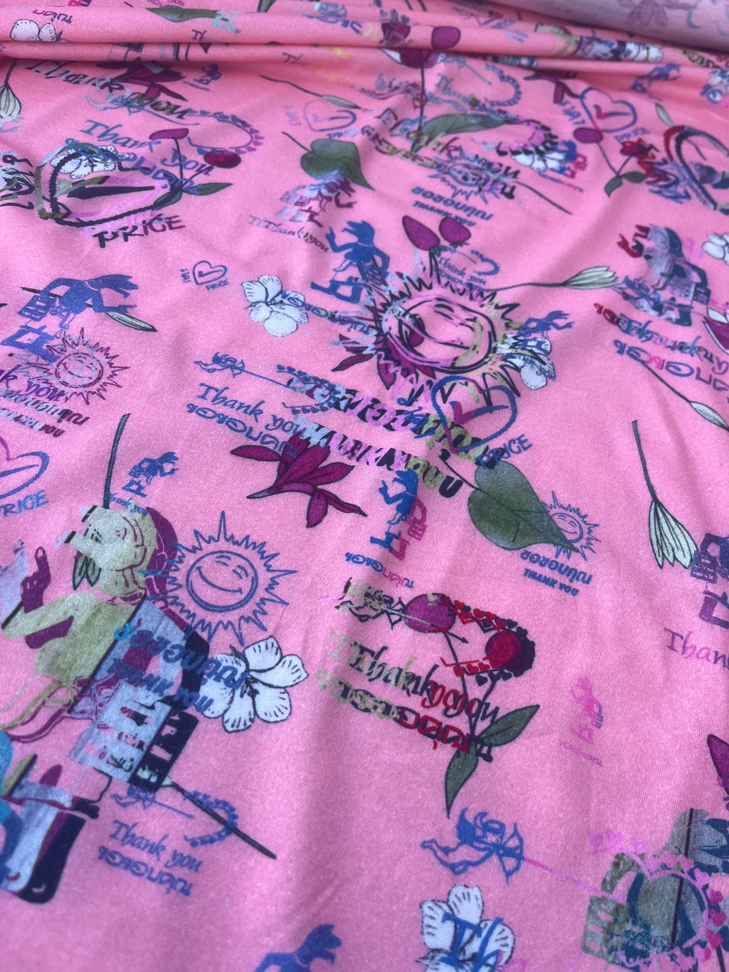 VIVIENNE 500 jersey viscose pink "Thank you"