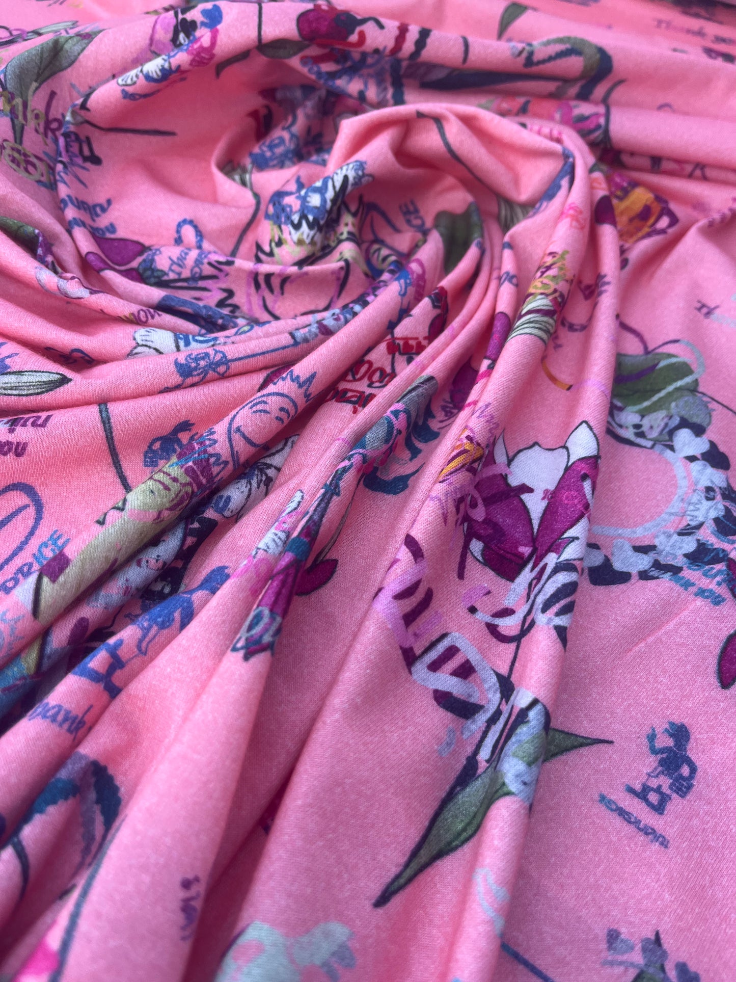 VIVIENNE 500 jersey viscose pink "Thank you"