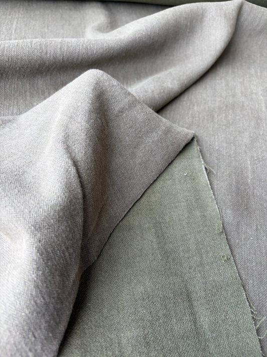 TODD 019 brown/khaky double face wool drape