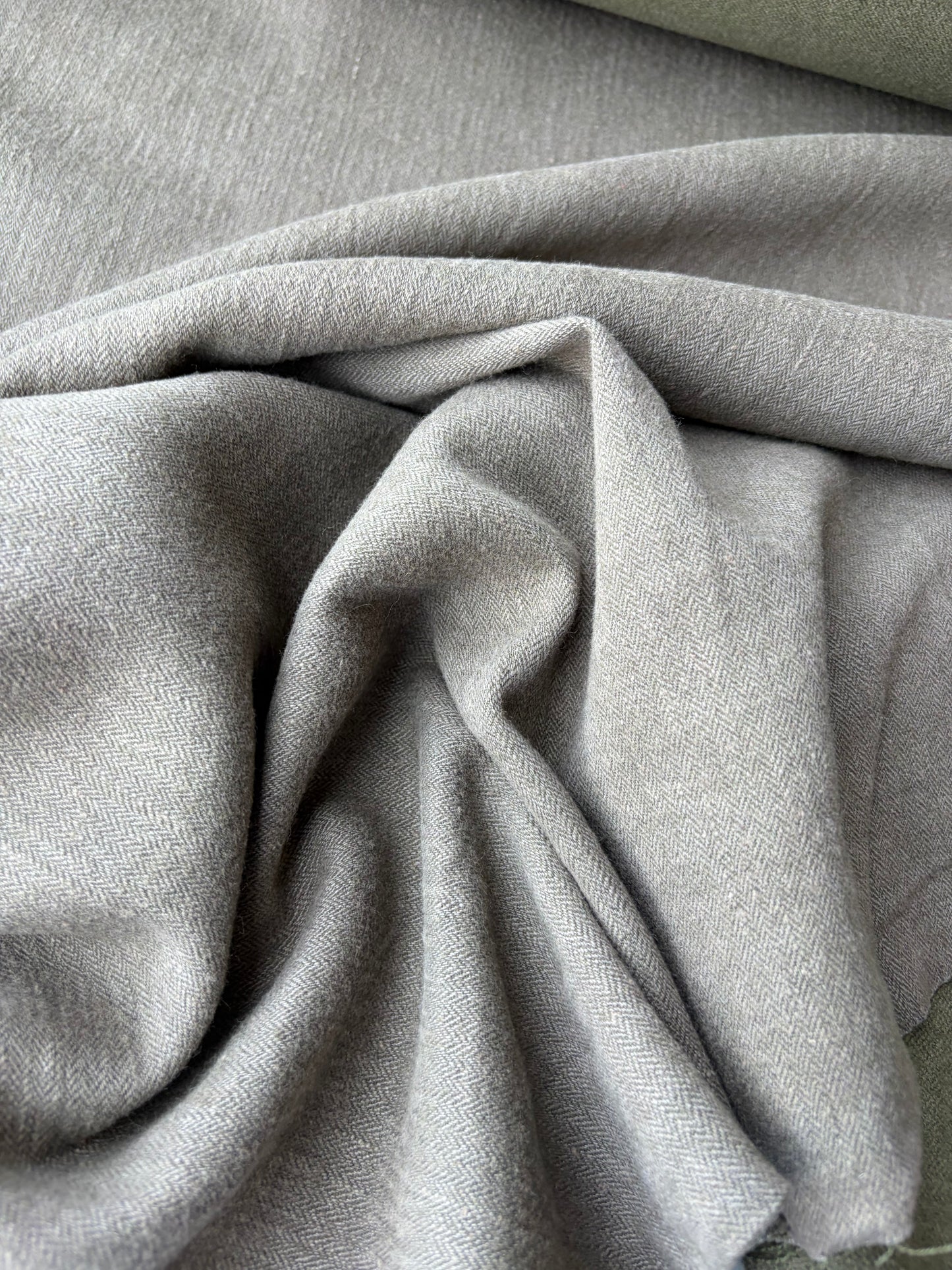 TODD 019 brown/khaky double face wool drape