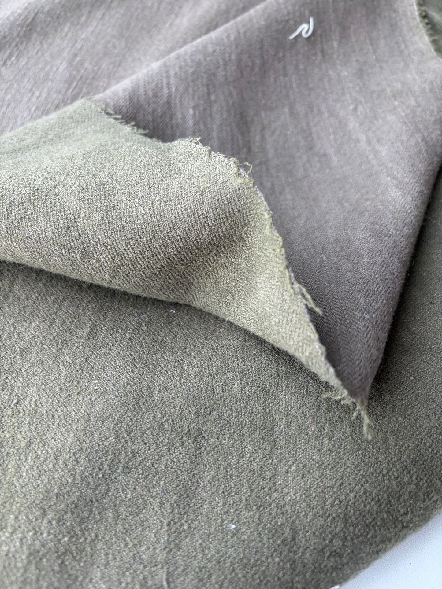 TODD 019 brown/khaky double face wool drape
