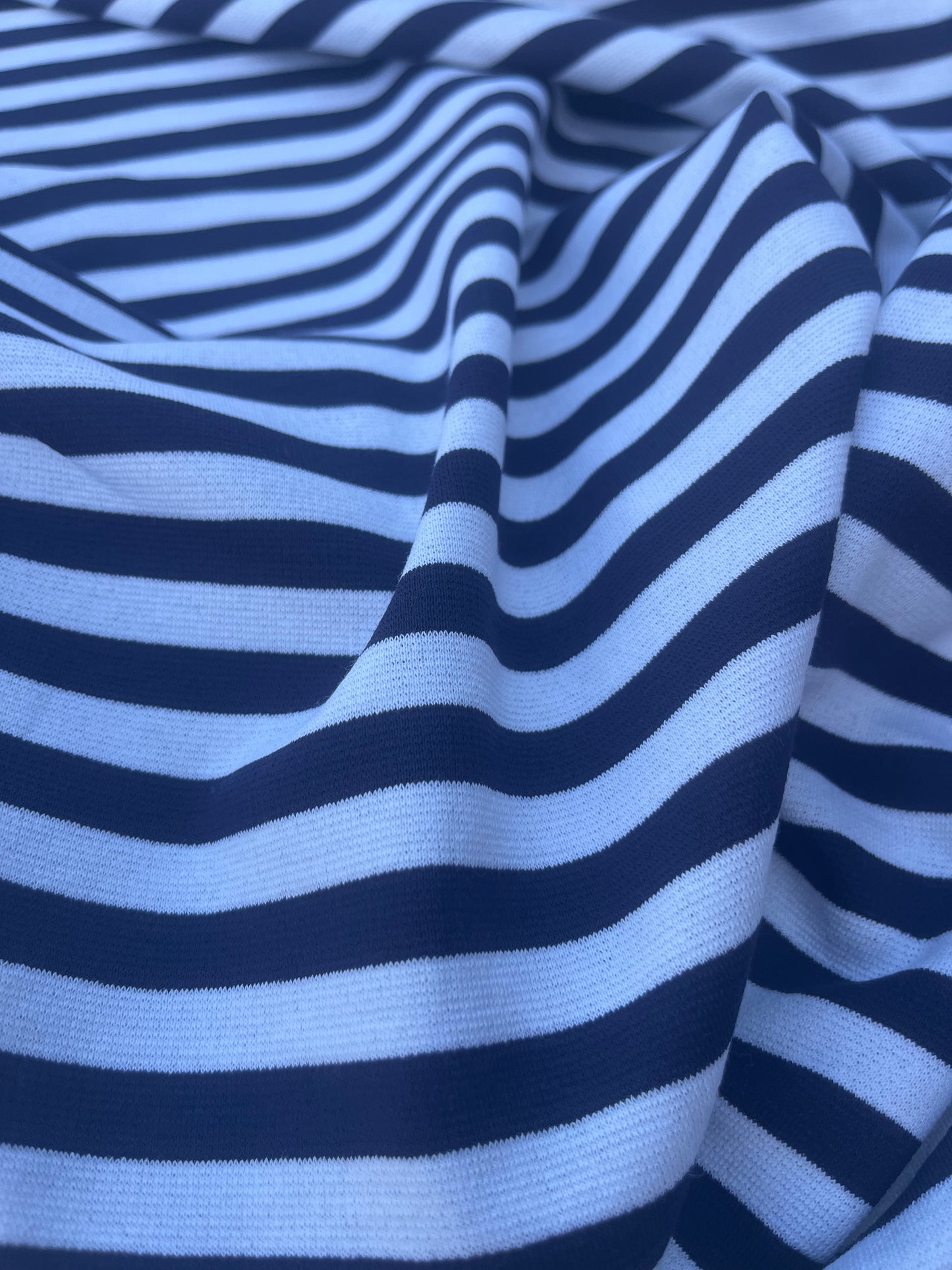 CASIMIR 028 heavy viscose jersey stripes navy/white