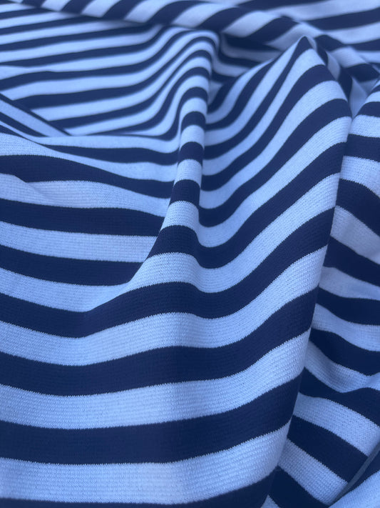 CASIMIR 028 heavy viscose jersey stripes navy/white