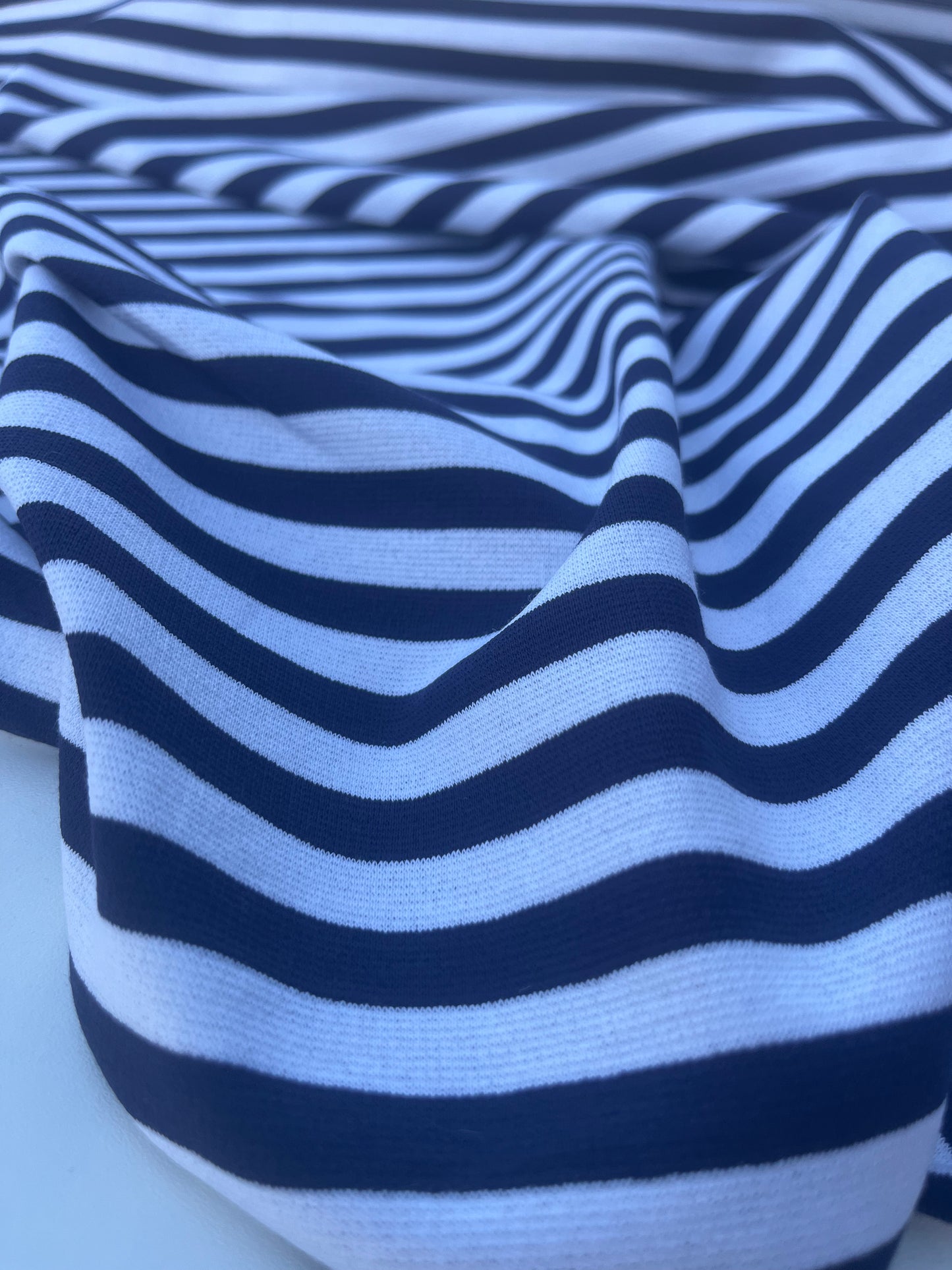 CASIMIR 028 heavy viscose jersey stripes navy/white