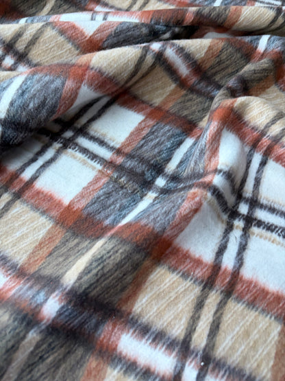 PC TODD 022 cognac/brown/ecru checkered heavy cotton