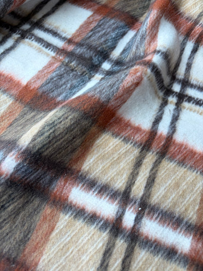 PC TODD 022 cognac/brown/ecru checkered heavy cotton