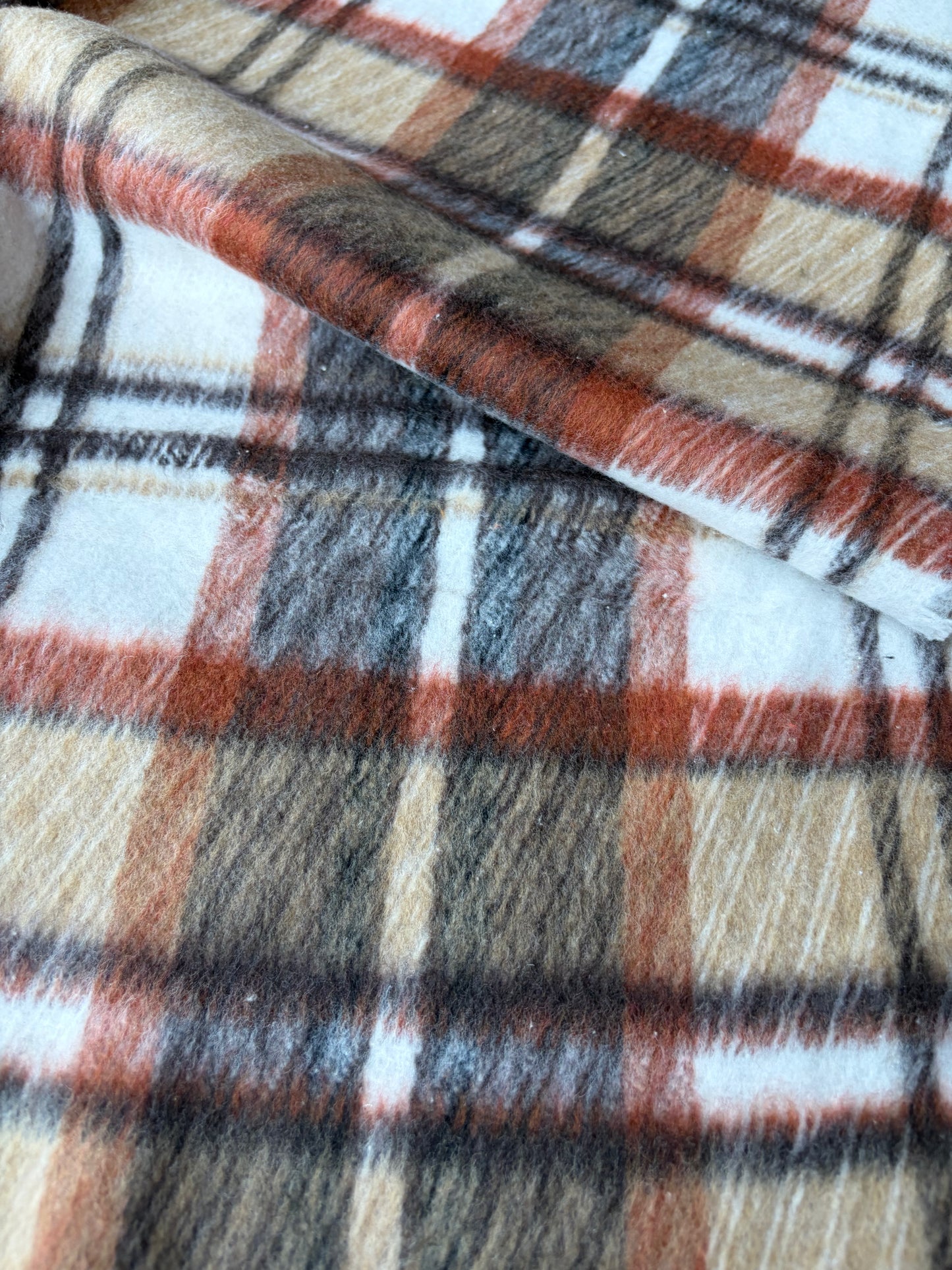 TODD 022 cognac/brown/ecru checkered heavy cotton