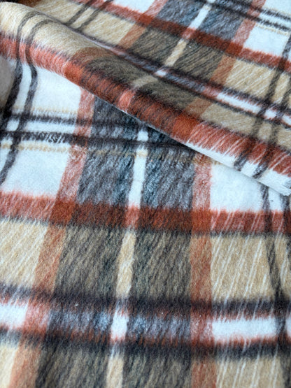 PC TODD 022 cognac/brown/ecru checkered heavy cotton