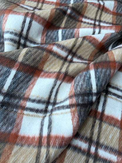 PC TODD 022 cognac/brown/ecru checkered heavy cotton