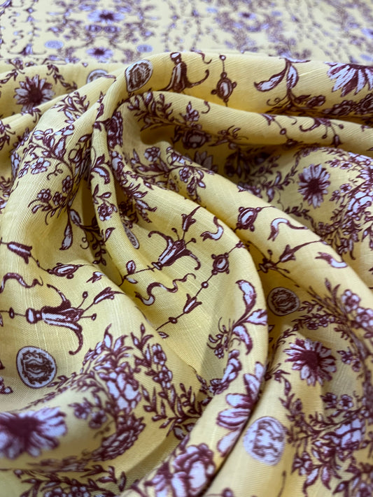 B01 ND 036 viscose linen with flowers