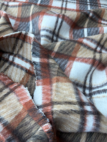 PC TODD 022 cognac/brown/ecru checkered heavy cotton