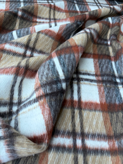 PC TODD 022 cognac/brown/ecru checkered heavy cotton