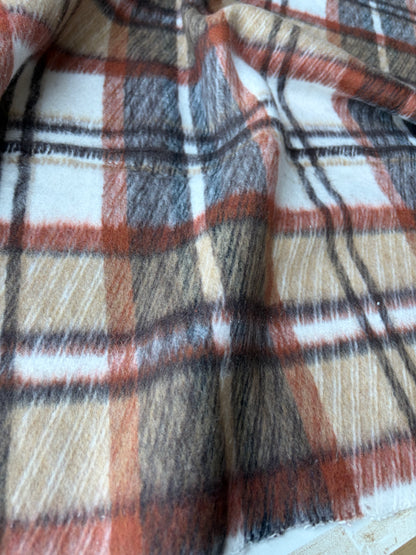 PC TODD 022 cognac/brown/ecru checkered heavy cotton