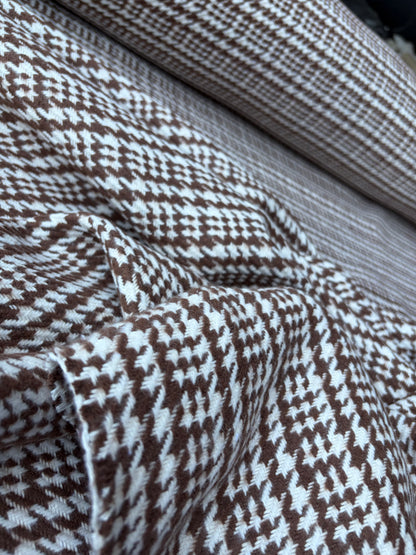 PC TODD 023 cognac/ecru Prince of Wales checkered heavy cotton
