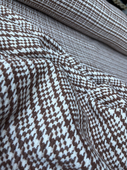 PC TODD 023 cognac/ecru Prince of Wales checkered heavy cotton