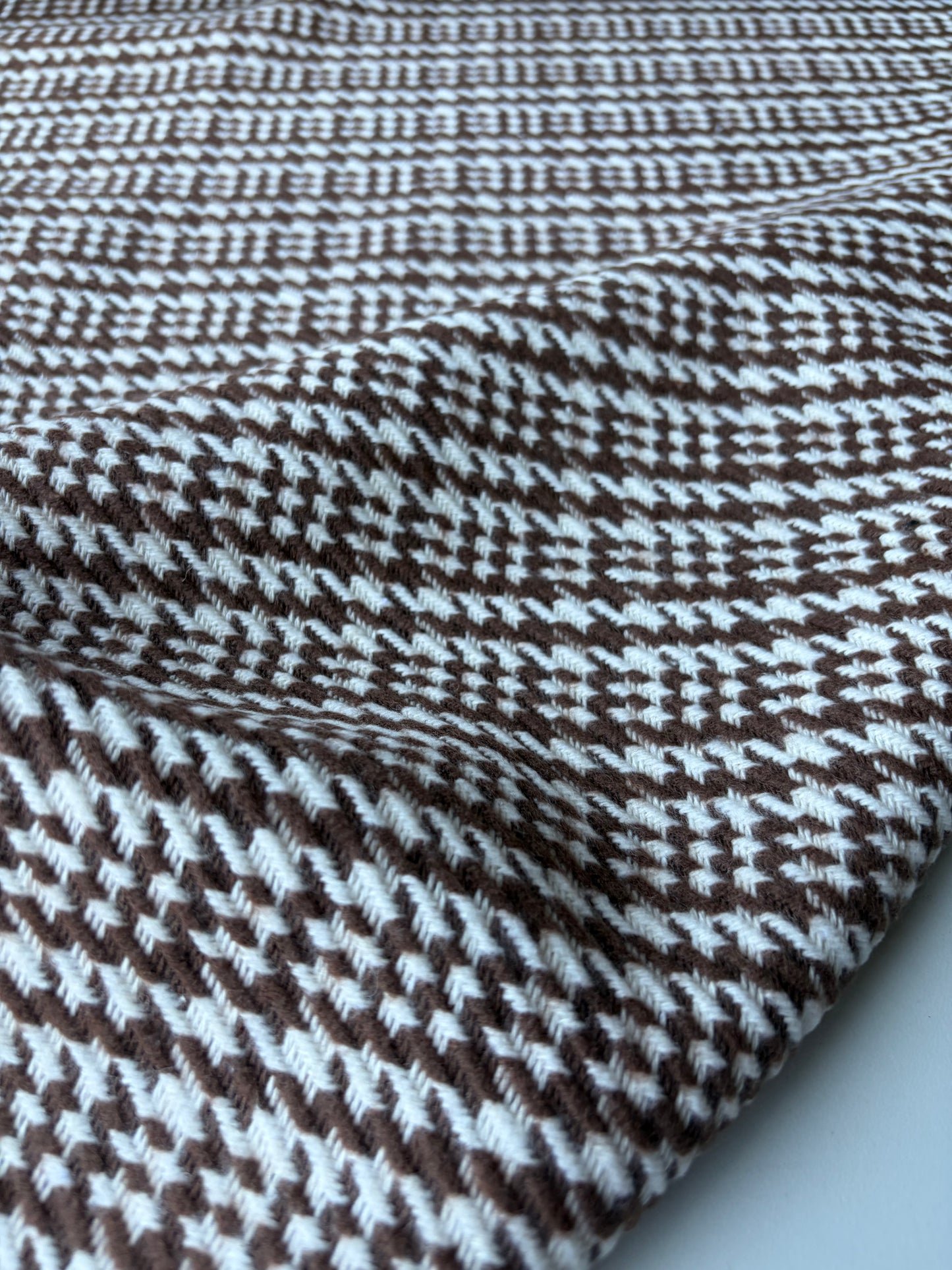 TODD 023 cognac/ecru Prince of Wales checkered heavy cotton