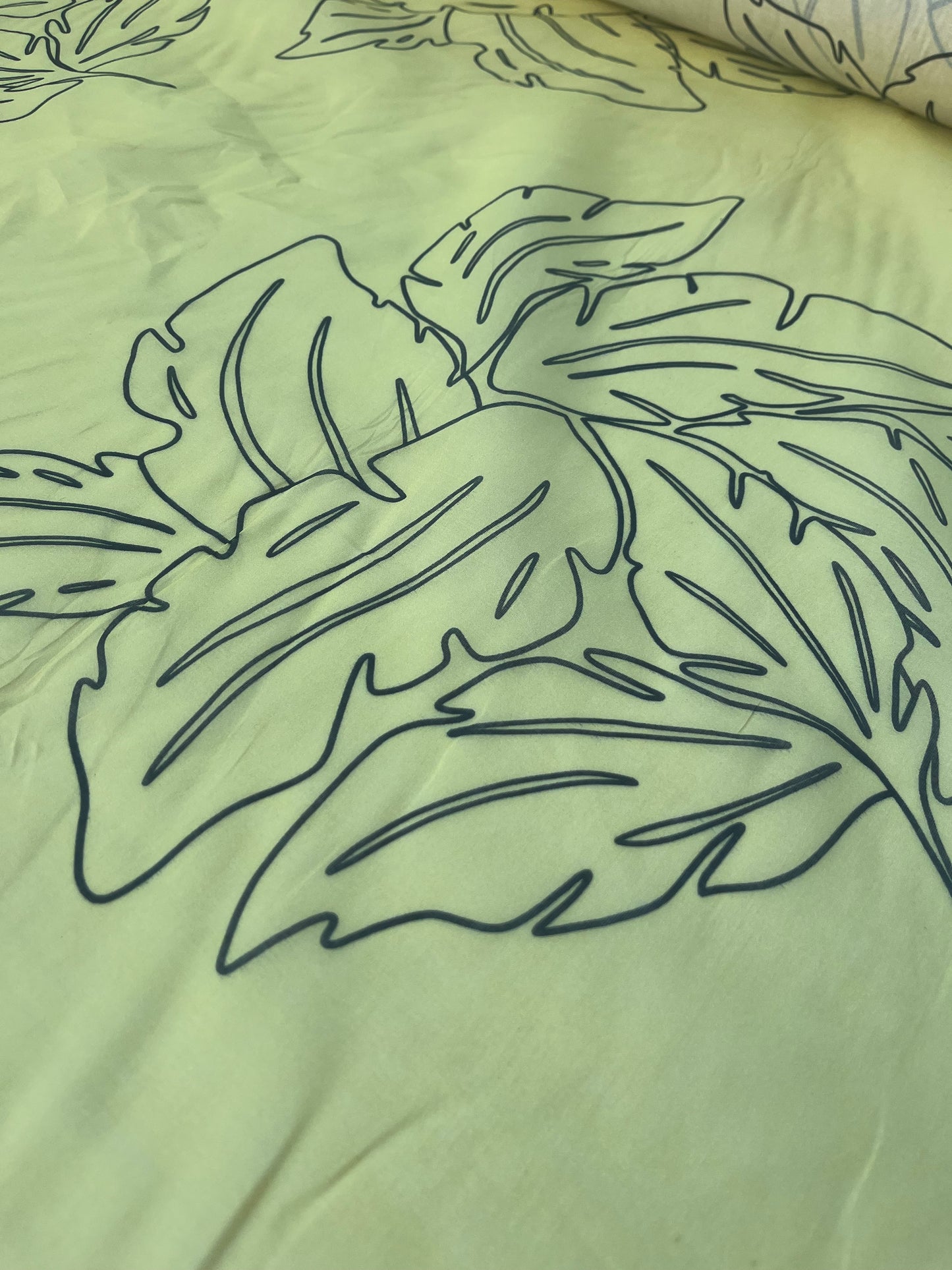 GENTRY 200 cotton/silk organza yellow leaves