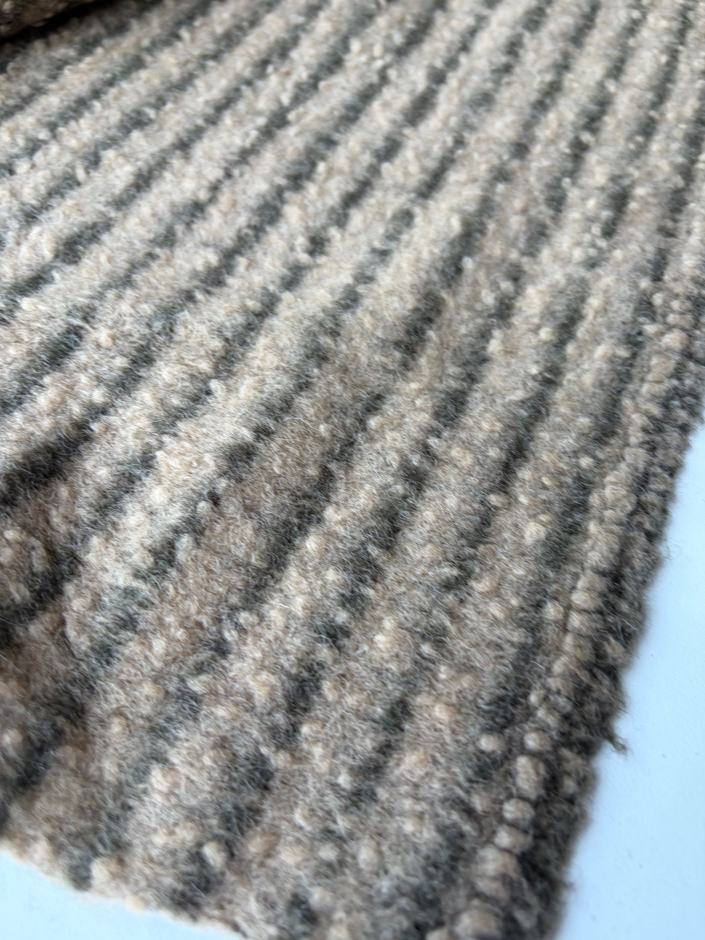 TODD 024 camel/brown striped heavy boiled wool