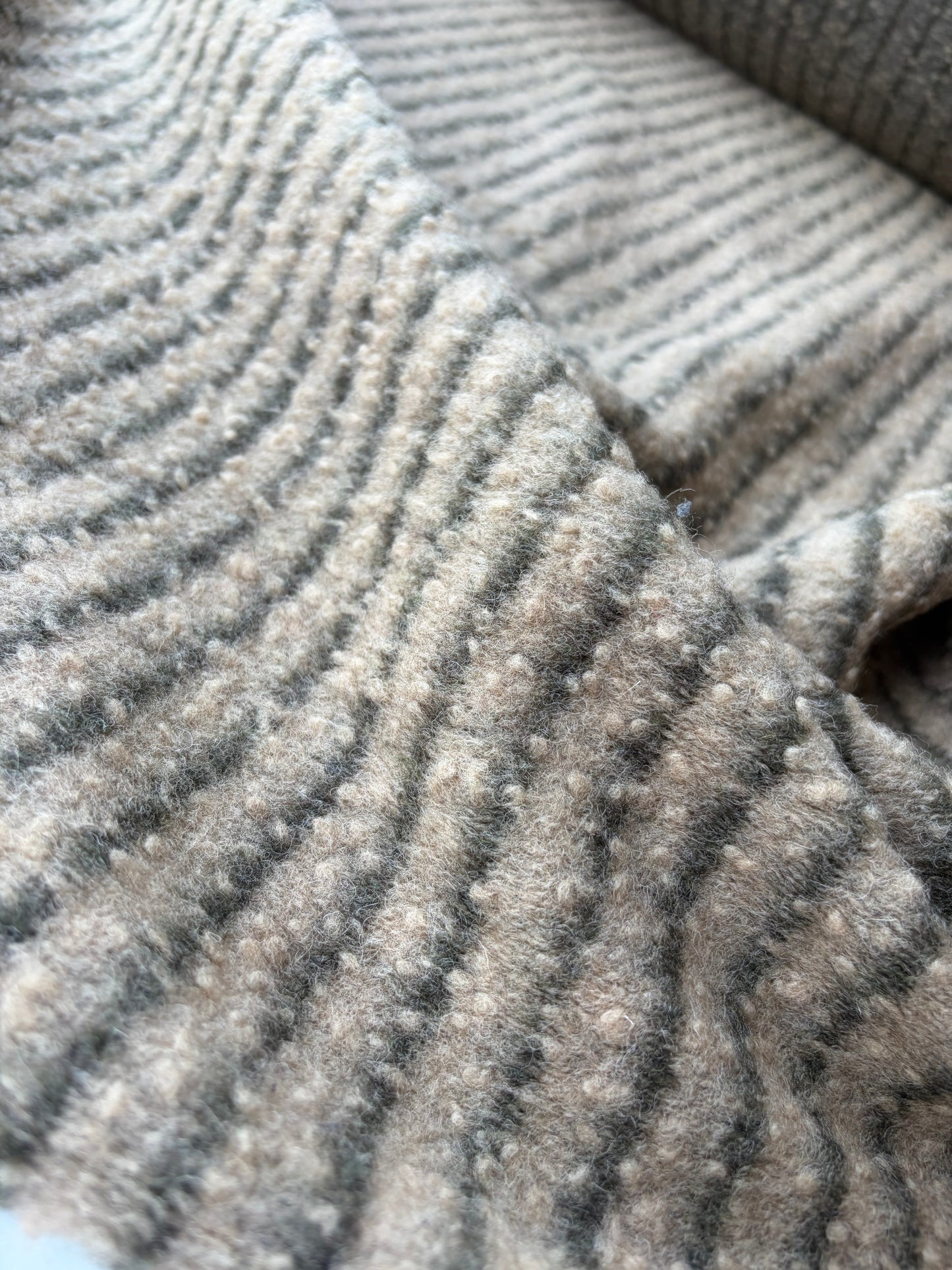 TODD 024 camel/brown striped heavy boiled wool