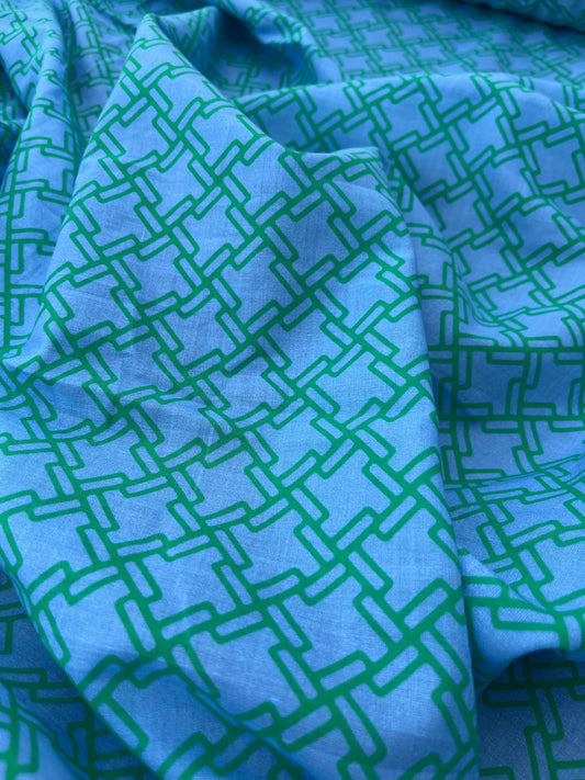 RW 229 viscose fibrane blue/green design