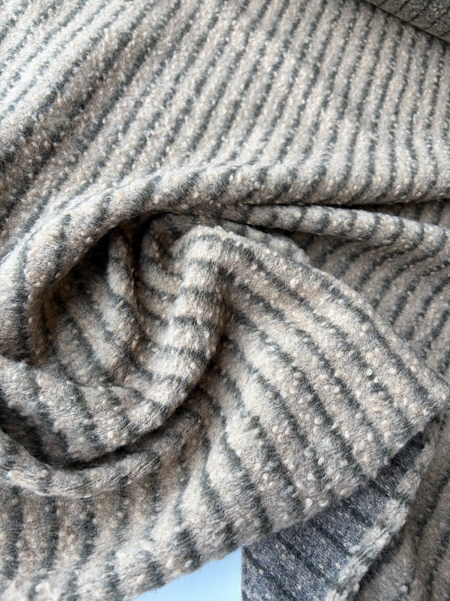 TODD 024 camel/brown striped heavy boiled wool