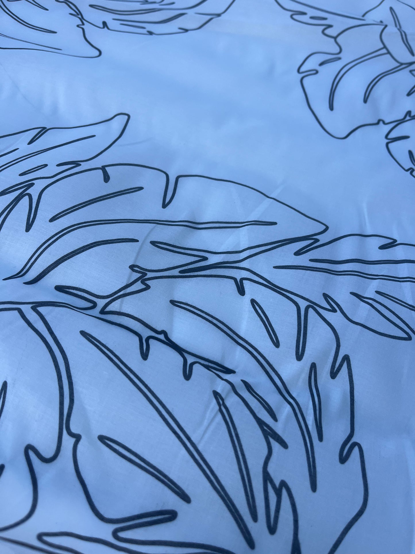 GENTRY 300 cotton/silk organza white leaves