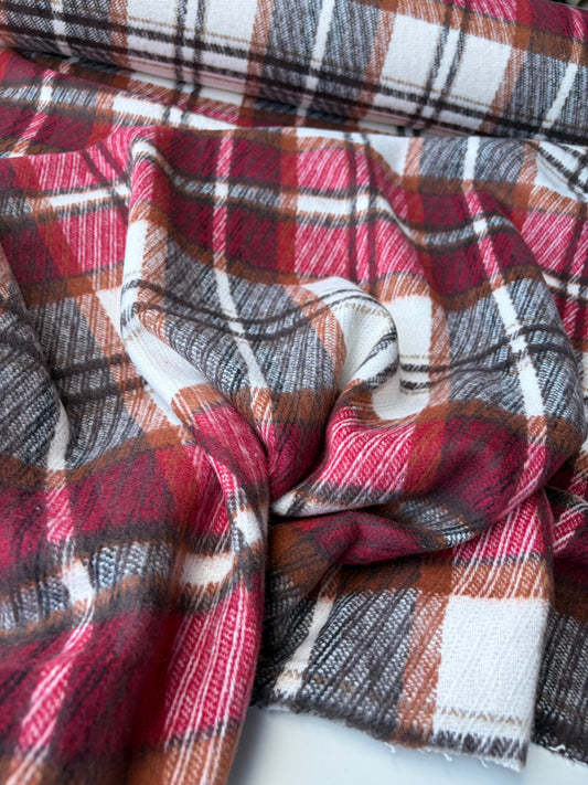 TODD 027 grey/red/ecru checkered heavy cotton