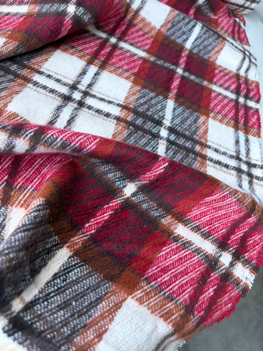 TODD 027 grey/red/ecru checkered heavy cotton
