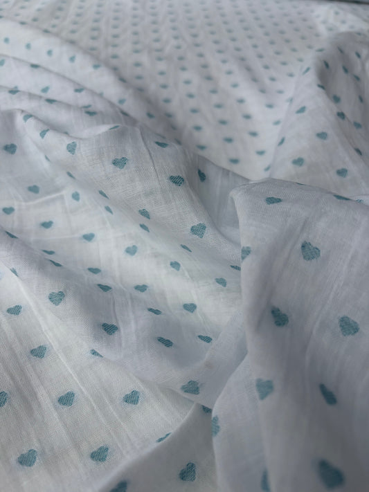 LC JUTTA 016 double gauze embroidery small hearts