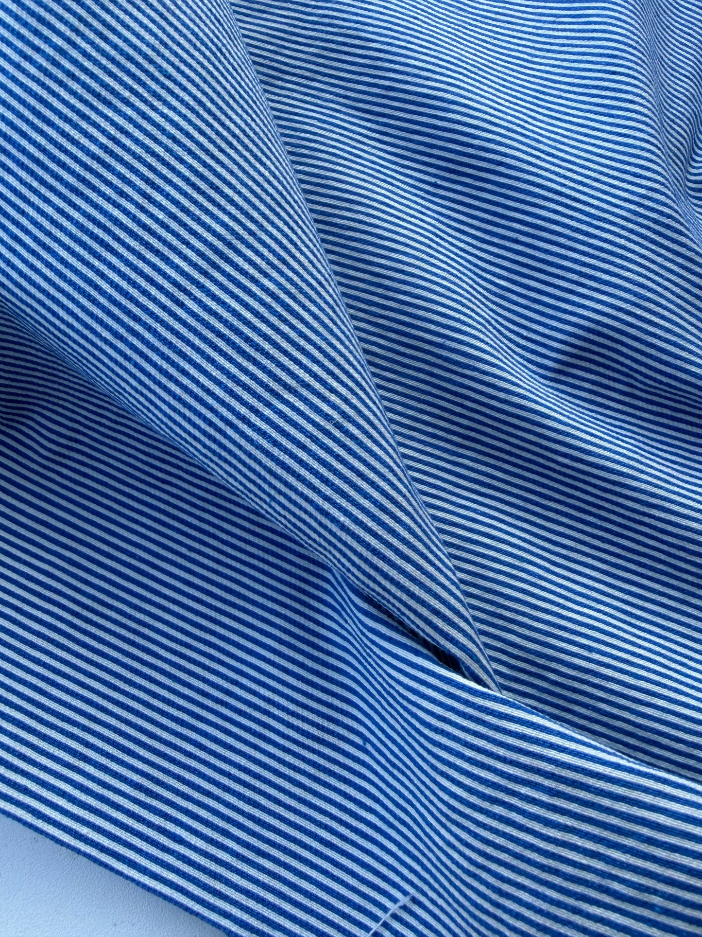NED 001 cobalt/white cotton pinstripe