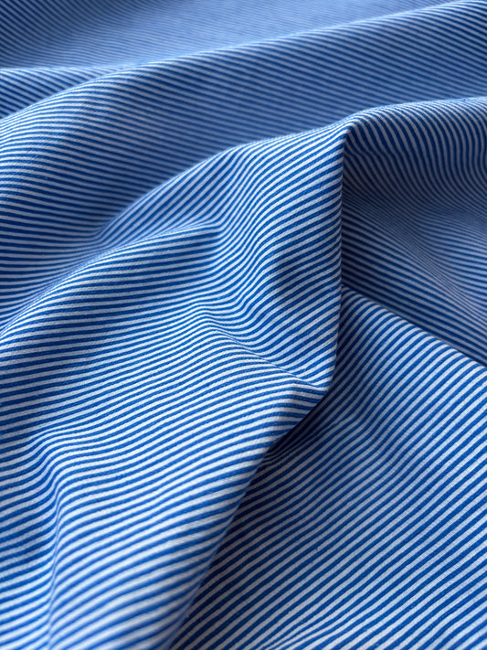 PC NED 001 cobalt/white cotton pinstripe