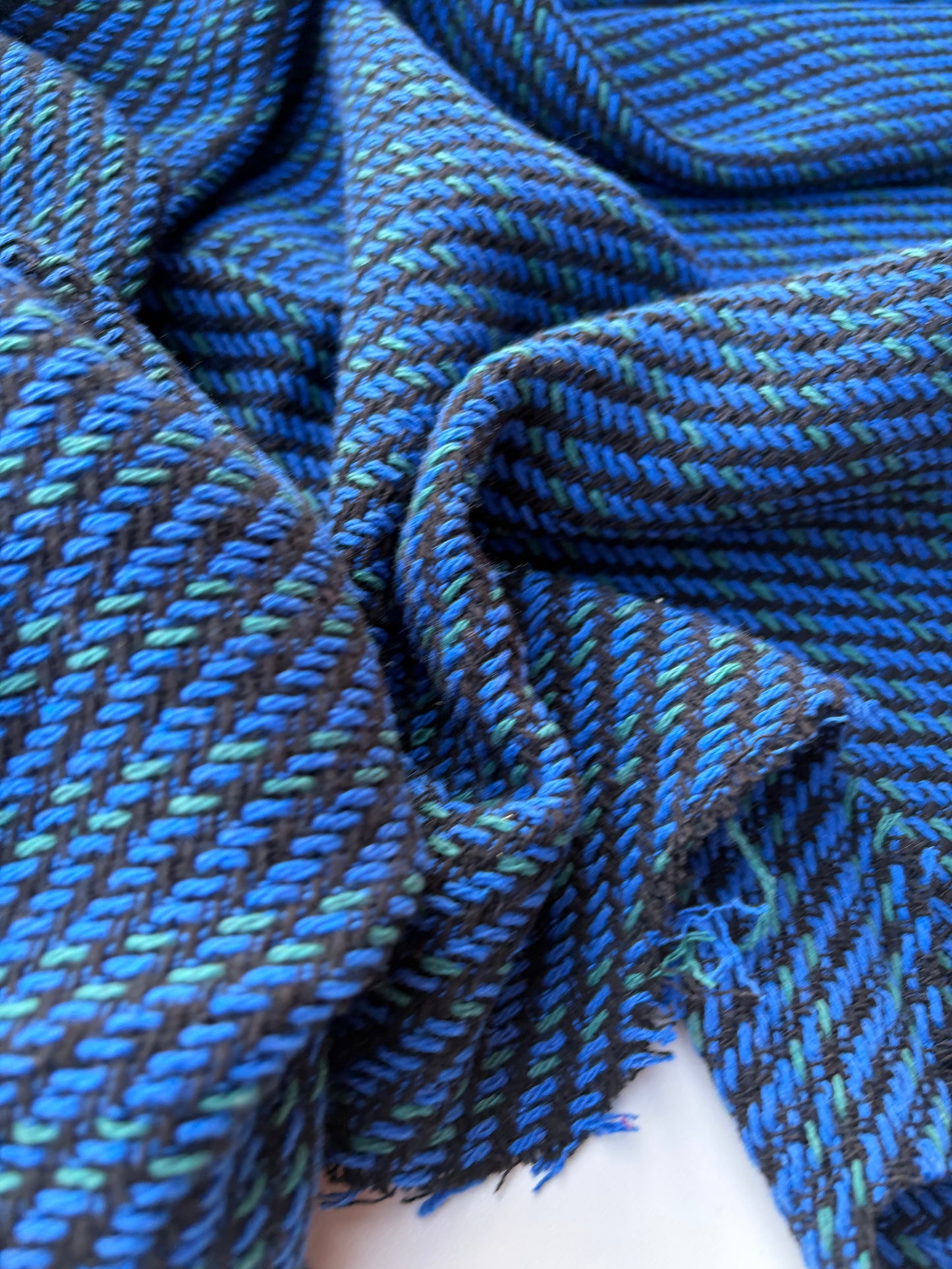 NED 002 navy/cobalt cotton tweed