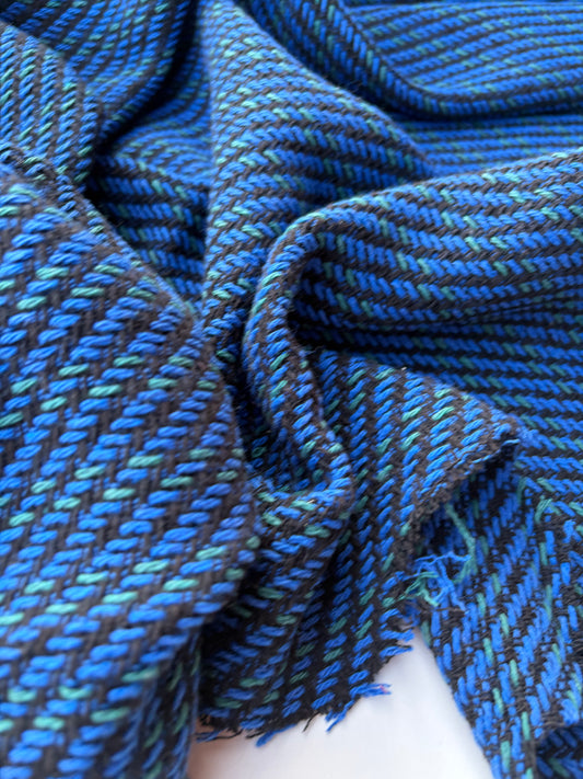 NED 002 navy/cobalt cotton tweed