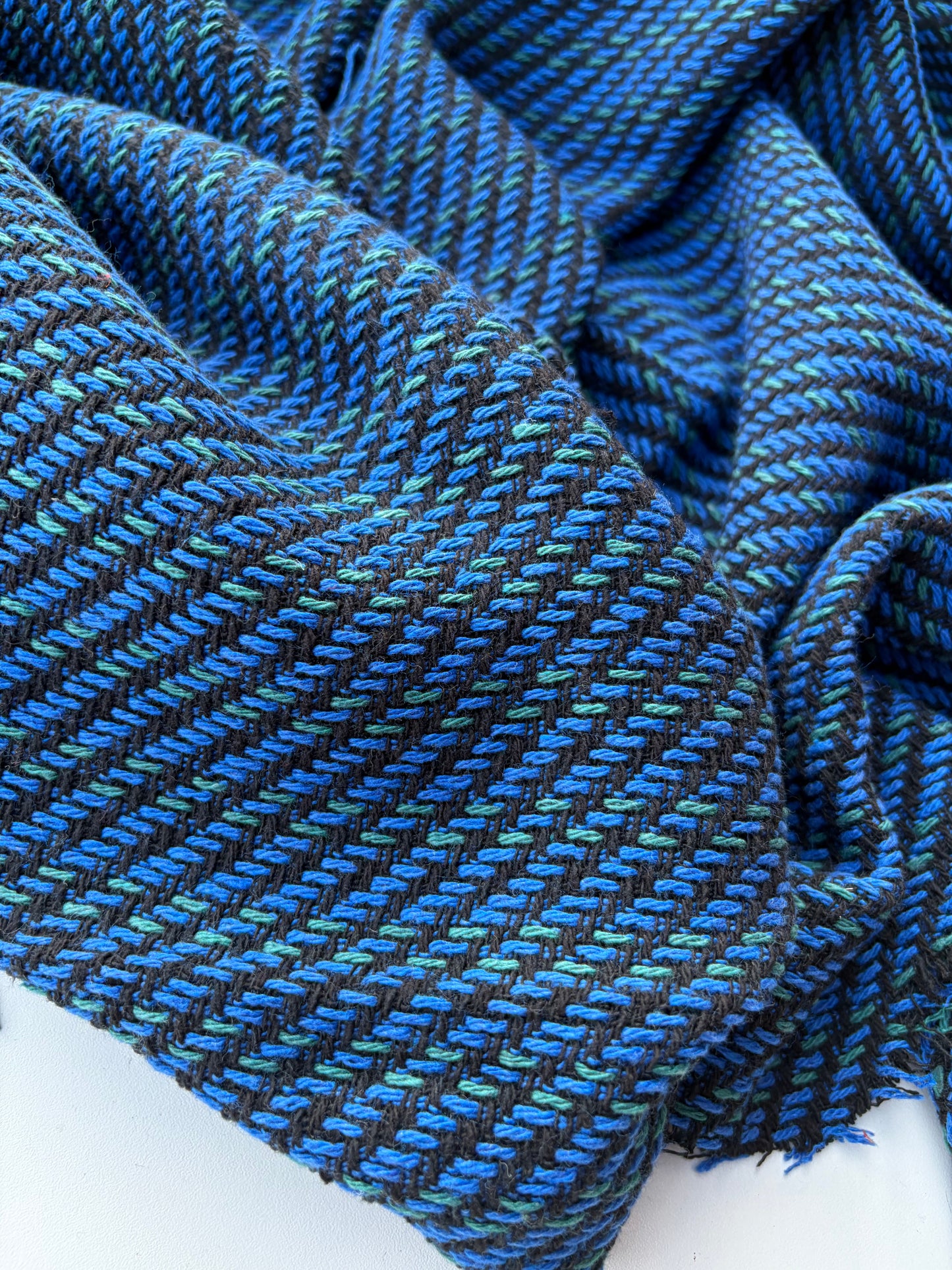 NED 002 navy/cobalt cotton tweed