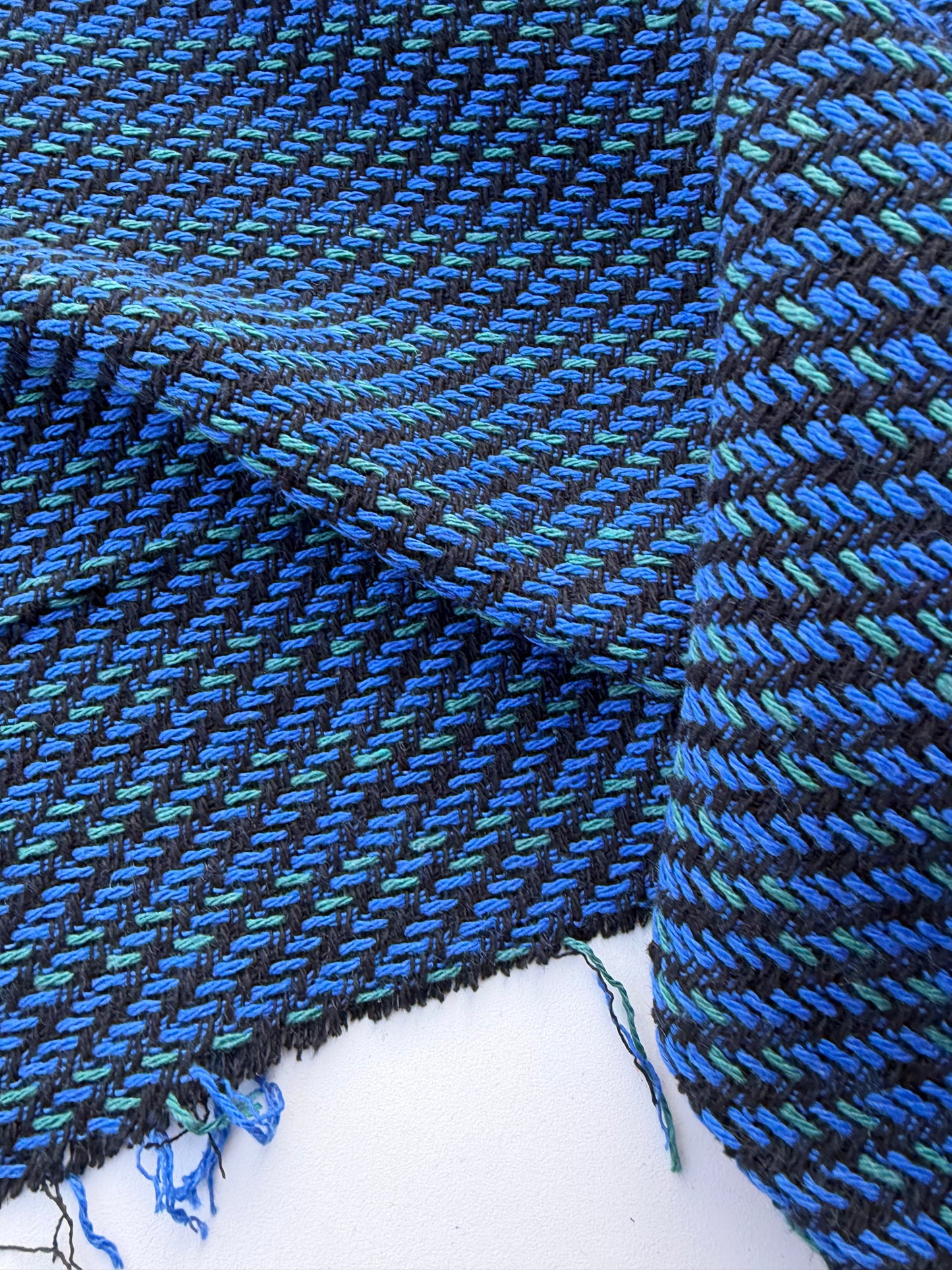NED 002 navy/cobalt cotton tweed
