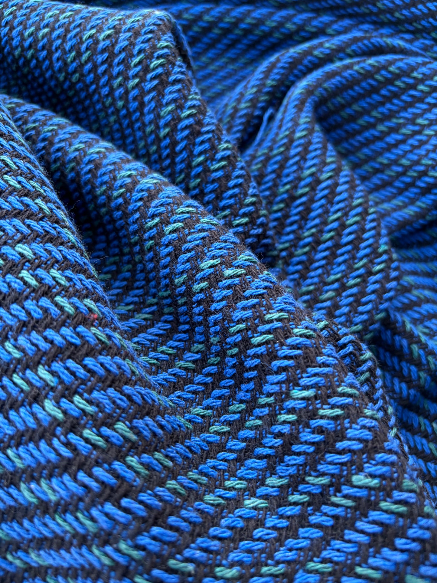 NED 002 navy/cobalt cotton tweed