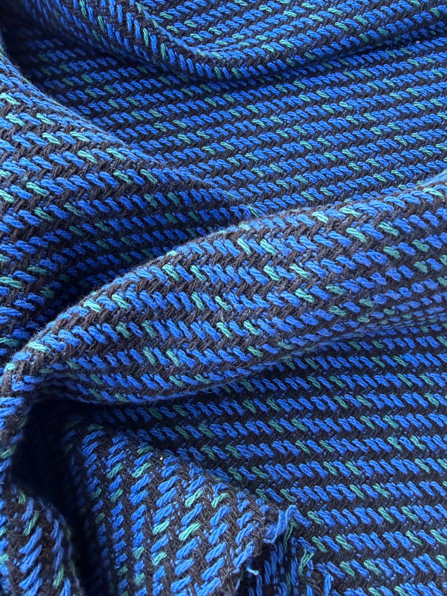NED 002 navy/cobalt cotton tweed