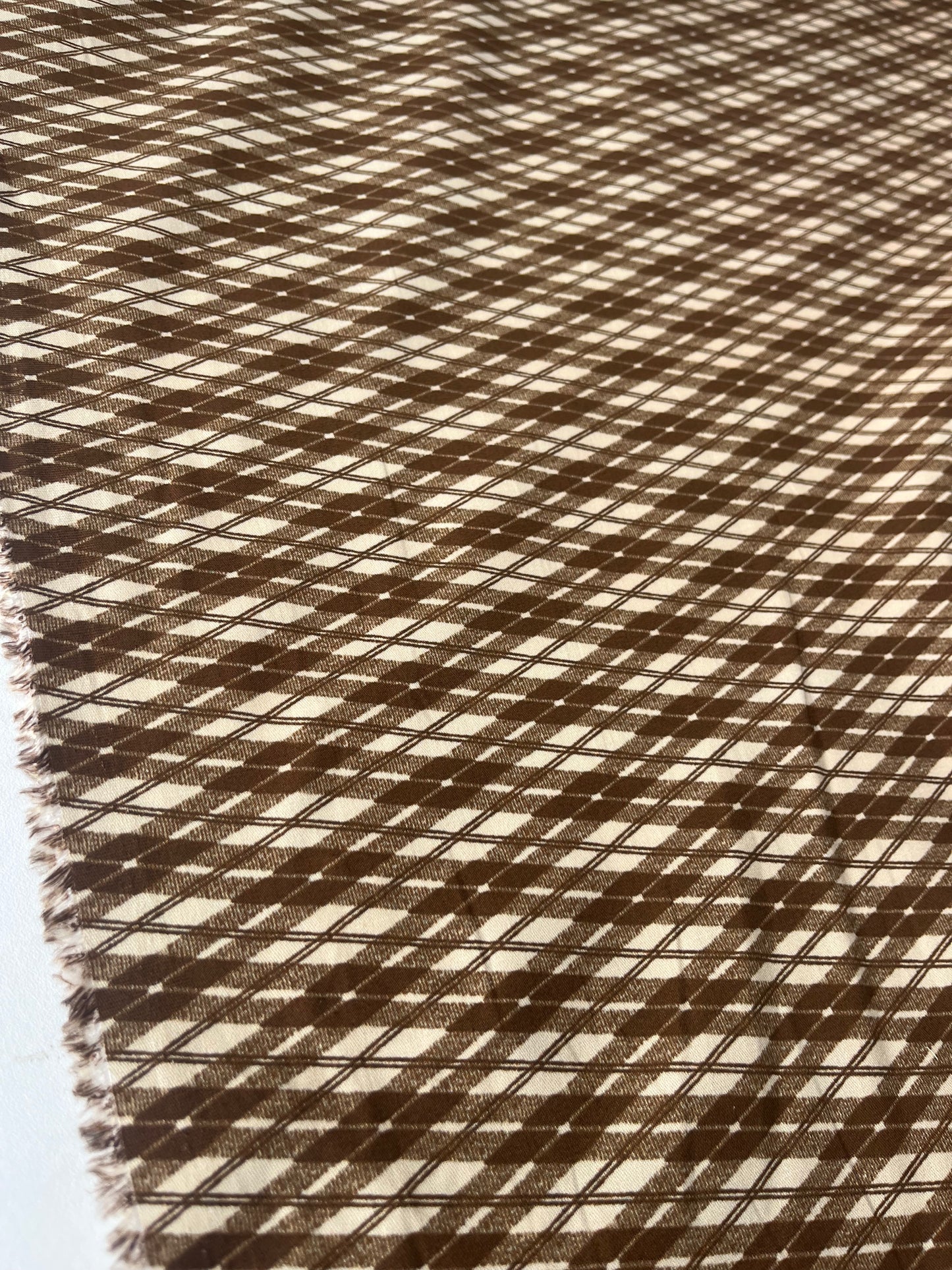 MARA MANIA 009 cotton satin stretch brown/sand squares