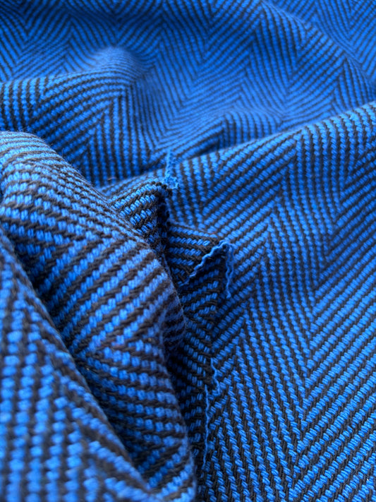NED 004 navy/cobalt heavy cotton herringbone