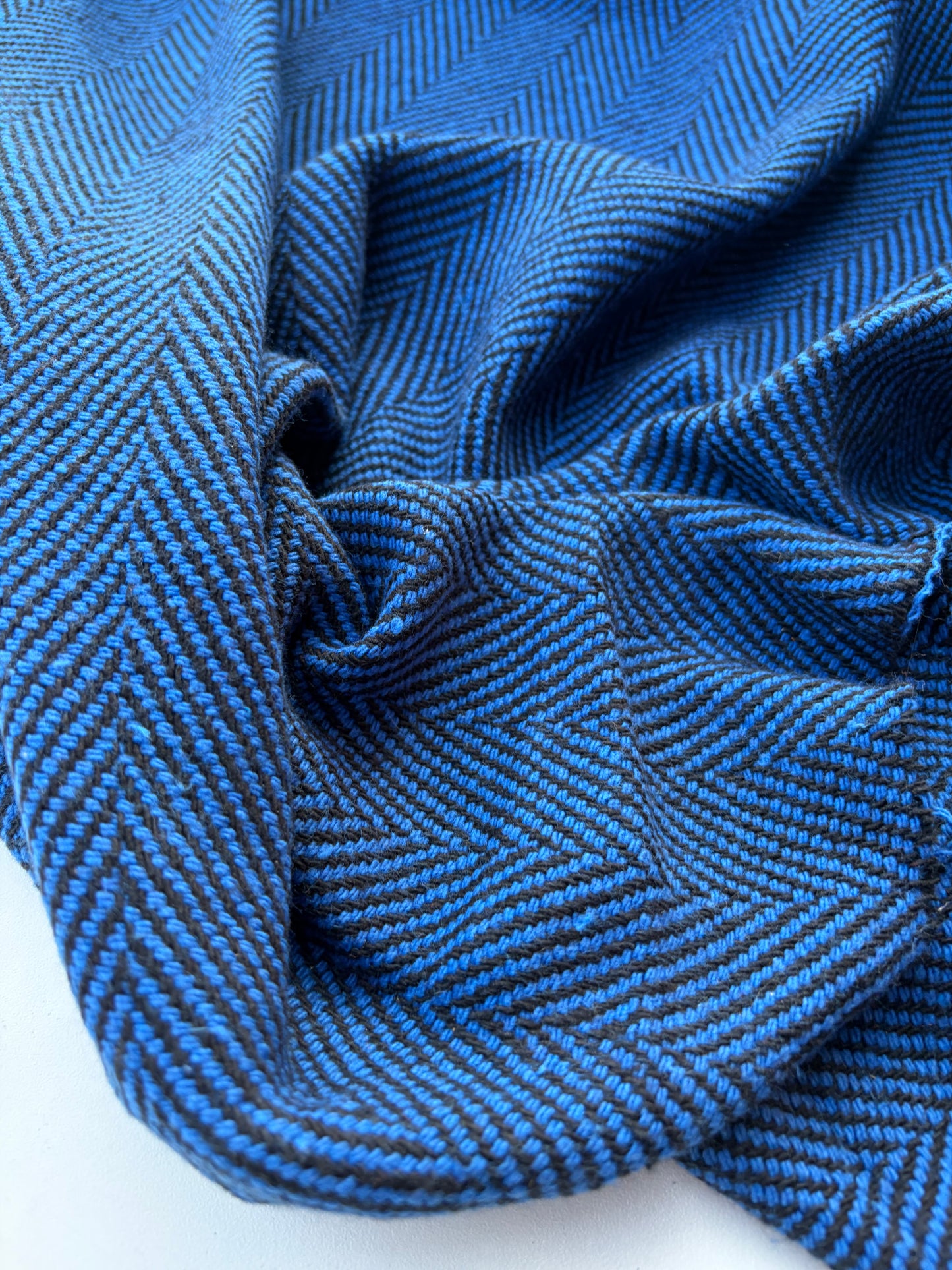 NED 004 navy/cobalt heavy cotton herringbone