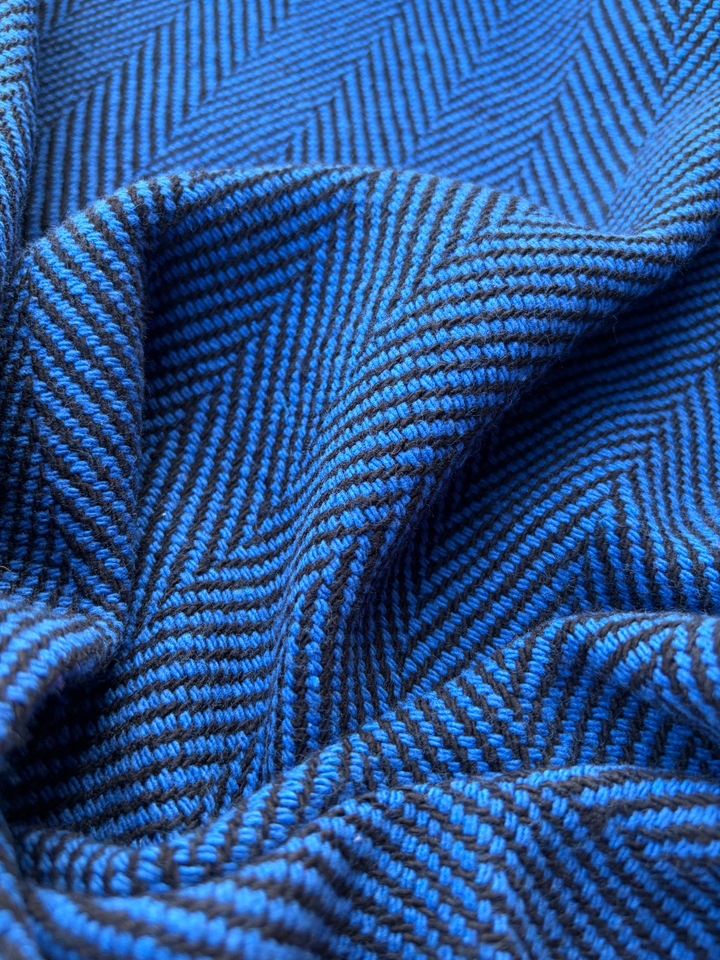 NED 004 navy/cobalt heavy cotton herringbone