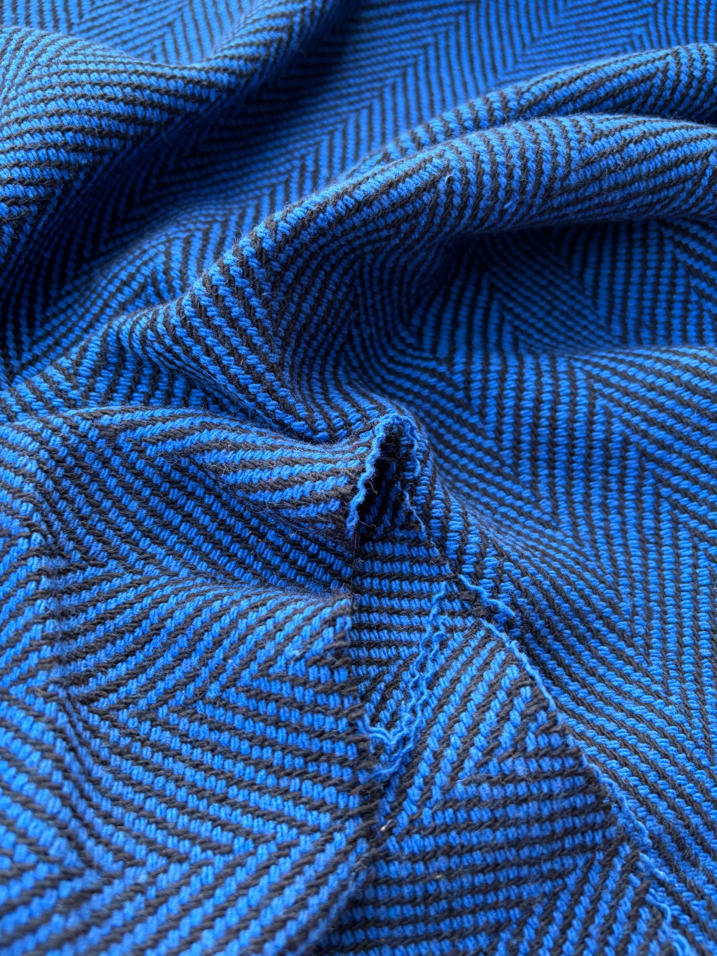NED 004 navy/cobalt heavy cotton herringbone
