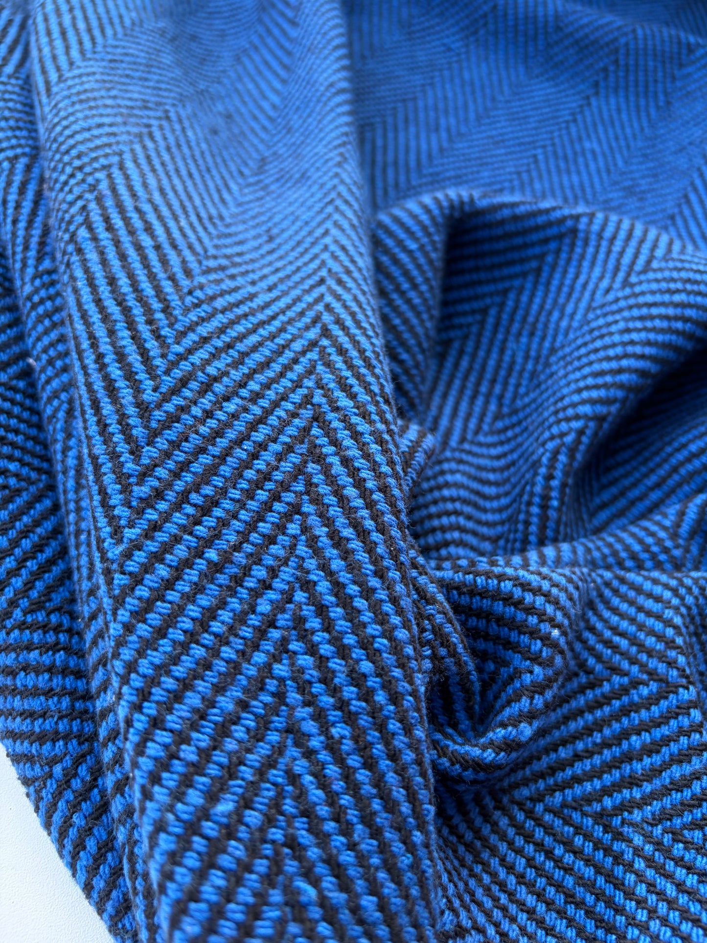 NED 004 navy/cobalt heavy cotton herringbone