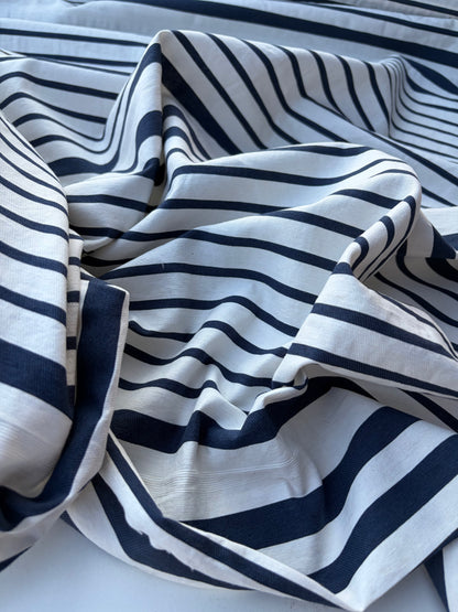 PC NED 005 navy/white cotton irregular stripe