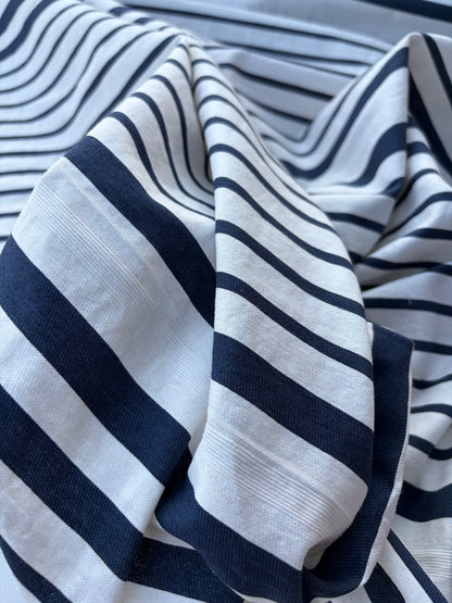 PC NED 005 navy/white cotton irregular stripe