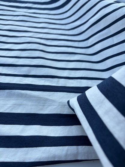 PC NED 005 navy/white cotton irregular stripe