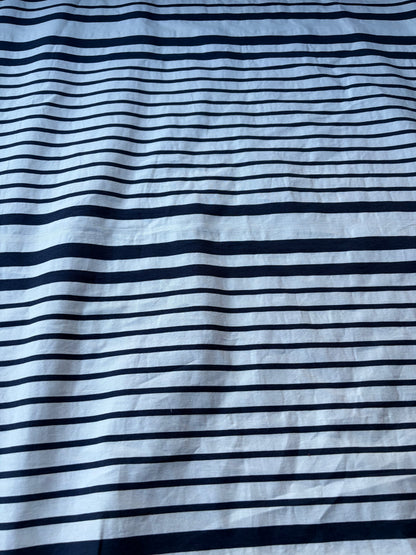 PC NED 005 navy/white cotton irregular stripe