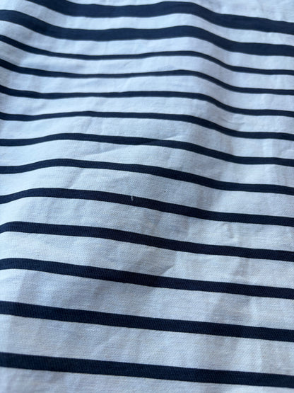 PC NED 005 navy/white cotton irregular stripe