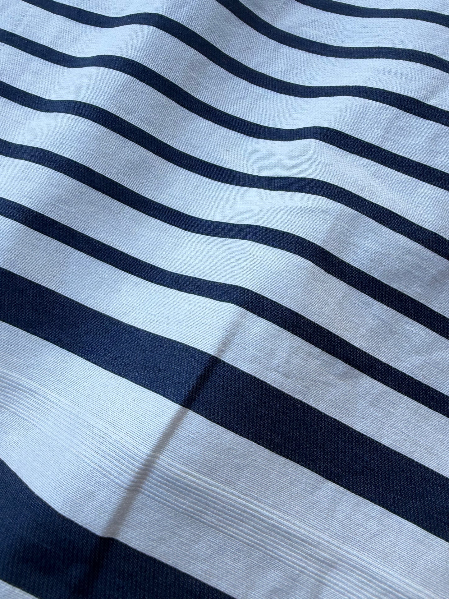 NED 005 navy/white cotton irregular stripe