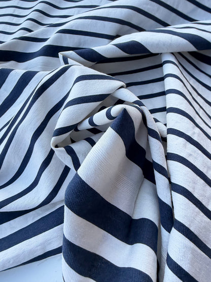 PC NED 005 navy/white cotton irregular stripe